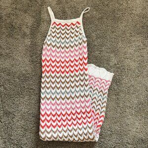 Z Supply Camille Stripe Crochet Midi Dress Womens Size S Cotton Sweater Knit